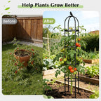 Garden Obelisk Trellis for Climbing Plants Outdoor, 6.2 FT Tomato Cage - Image 6