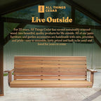 All Things Cedar Wooden Porch Swing, Outdoor Patio Furniture, 6 Foot - Image 5