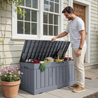 Devoko 78 Gallon Deck Box, Waterproof Resin Outdoor Storage Box - Image 6