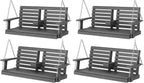 KINGYES Outdoor Hanging Patio Swing Chair Set of 4, 2 Seat Bench by KINGYES
