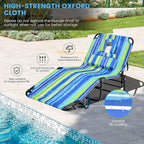 GYMAX Tanning Chair, 350lbs Beach Lounge Chair - Image 6