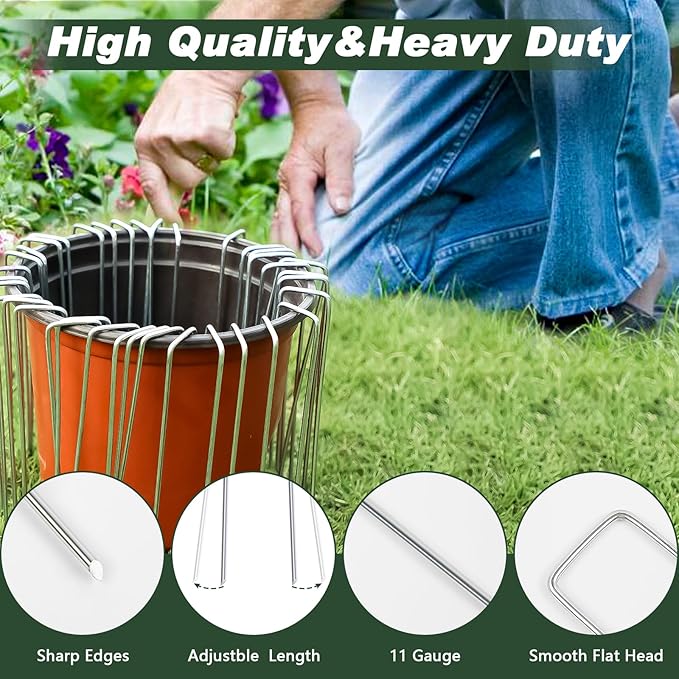 FEED GARDEN 4 Inch 200 Pack Hot-dip Galvanized Landscape Staples 11 Gauge - Image 4