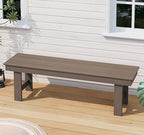 SERWALL 2-Person Outdoor Bench Backless, HDPE Outdoor Benches Weatherproof - Image 2