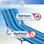 Rio Beach Portable Lay Flat Folding Backpack Beach Lounge Chair - Image 4