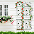Metal Garden Trellis for Climbing Plants, 4 Pack 86.5" x 19.7" Black Plant - Image 6
