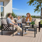 Patio Furniture Set, 6-piece Metal Sectional Furniture Sofa - Image 2