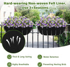 Riare 4 Pack 36 Inch Black Felt Window Box Liners- Fabric Trough Planter Basket - Image 3