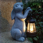 Rabbit Solar Garden Statues, Resin Rabbit Figurine Decorations - Image 6