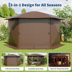 13x13FT 6-Sided Pop Up Gazebo Tent，One-Push Setup Canopy Tent - Image 3