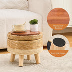 Cpintltr Storage Ottoman Poufs Handwoven Footstool Natural Seagrass Round - Image 7