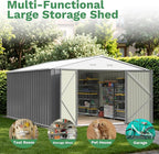 Patiowell 10x14 FT Outdoor Storage Shed, Large Metal Garden Shed - Image 5
