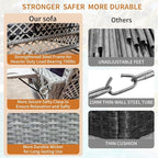 Wicker Porch Swing | 2 Seat Outdoor Porch Swing I 700lbs Heavy Duty Rattan - Image 3