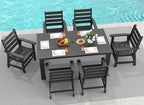 GREENVINES 7-Piece Outdoor-Dining-Set | HDPE Plastic 67'' Table and Chairs Sets by GreenVines