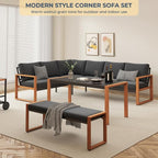 Grand patio Aluminum Patio Furniture Set, L Shaped Outdoor Sectional Sofa - Image 6