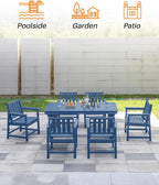 Patio Dining Chair Set of 2, HDPE Outdoor Dining Chair, Ergonomic HDPE Dining - Image 7