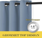 NICETOWN Short Blackout Stone Blue Curtain 54 inches Long - Image 2