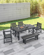 HDPE Outdoor Bench, Poly Lumber Adirondack Benches, Fade-Resistant HDPE Garden - Image 2