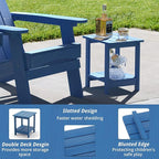LUE BONA Adirondack Outdoor Side Table, 2-Tier Navy Blue HDPS Patio End Table - Image 6