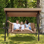 HOMREST 3 Person Outdoor Porch Swing - Image 3