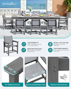 SERWALL 9 Piece Outdoor Dining Set - Image 3