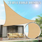 SUNLAX Custom Size 13'x23'x26.4' Sand Sun Shade Sail Right Triangle UV Block - Image 3