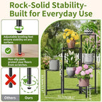 6 Tier Metal Plant Stands Outdoor Indoor, Heavy Duty Flower Pot Holder Potted - Image 3