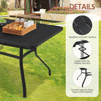 Yaheetech Outdoor Dining Table for 6 People, Rectangle Metal Slatted Patio Table - Image 6