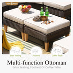 Sophia & William Patio Furniture Sets, 9 Piece Sectional Outdoor Rattan Wicker - Image 6