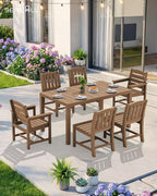 SERWALL 7-Piece Outdoor Dining Set, All Weather HDPE Outdoor Furniture Set - Image 2