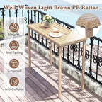 Tangkula 3 Pieces Patio Bar Table Set, Outdoor Bar Height Table & 2 Armless - Image 7