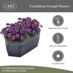 Classic Home and Garden Corinthian Trough Planter - Image 4