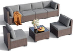 7 Pieces Outdoor Patio Furniture Set, PE Rattan Outdoor Wicker Sectional - Image 3
