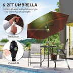 Outsunny 4 Piece Outdoor Patio Dining Furniture Set, 2 Folding Chairs, - Image 3