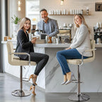 Yaheetech Bar Stools Set of 4, PU Leather Adjustable Swivel Barstools, - Image 6