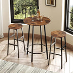 Bar Stools, 28 Inch Kitchen Breakfast Bar Chairs, Industrial Bar Stools - Image 4