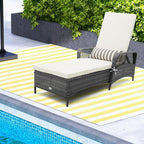 Tangkula Wicker Chaise Lounge Outdoor, Patio Rattan Reclining Chaise - Image 4