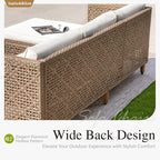 Sophia & William Boho Rattan Patio Sectional Set - Image 7