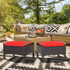 RELAX4LIFE Outdoor Wicker Ottomans - Image 9