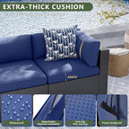 Aoxun 10 Piece Patio Furniture Set Wicker Rattan Patio Sectional Sofa Set - Image 3