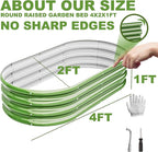 4x2x1ft-2pcs-Oval Raised Garden Bed Kit, Galvanized Planter Garden Boxes Outdoor - Image 3