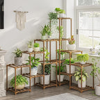 Bamworld Plant Stand Indoor Corner Plant Shelf Outdoor Flower Shelves Wooden by Bamworld