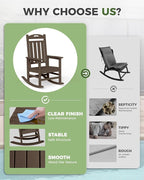 Oversized Outdoor Rocking Chair, HDPE All Weather Resistant Rocking Chairs - Image 8