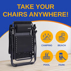 SereneLife Outdoor Zero Gravity Lounge Chair Set - Image 5
