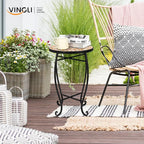VINGLI Mosaic Outdoor Side Table, Accent Table, Plant Stand Ideal - Image 8