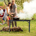 Anbte Folding Grill Table, 3ft Tri-Fold Aluminum Folding Table Adjustable - Image 2