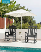 Ciokea Oversized Outdoor Rocking Chairs Set of 3, 380lbs Heavy-Duty Large Patio - Image 2