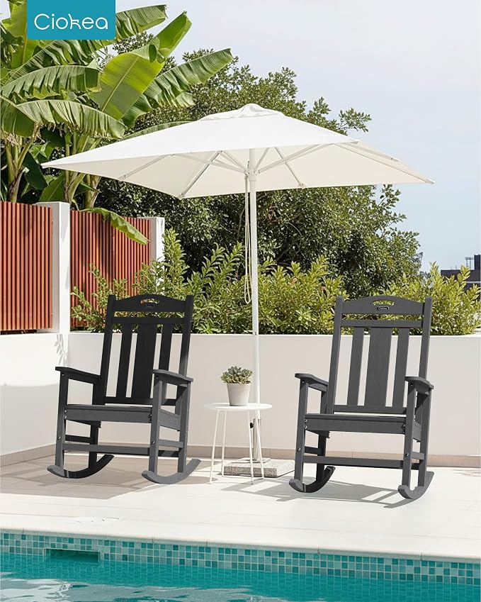 Ciokea Oversized Outdoor Rocking Chair, 380lbs Heavy-Duty Large Patio Rocker - Image 2