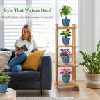 6 Inch Self Watering Pots for Indoor Plants – Small Plastic Planters - Image 2