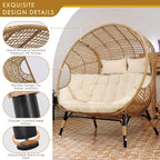 NICESOUL® Double Egg Chair Indoor Outdoor Stationary Oversized Thicken Padded - Image 4