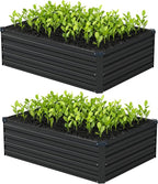 4x3x1ft Galvanized Raised Garden Bed, Outdoor Planter Box Metal Patio Kit by Foxlang